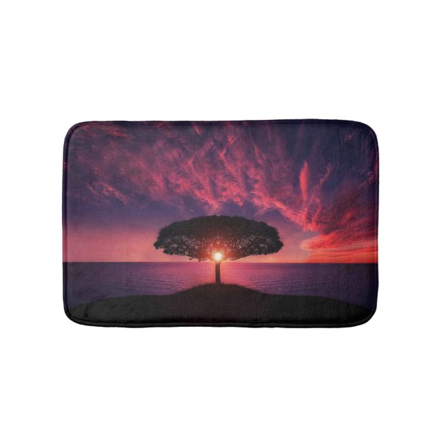 Lila Träd Sunset Badrumsmatta (Framsidan)