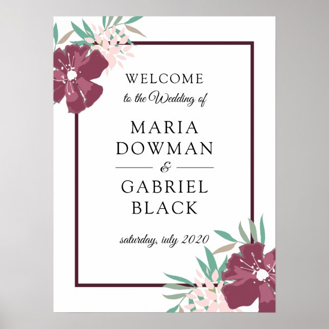 Lila trädgårdsblommor. Botaniskt tecken Poster (Framsidan)