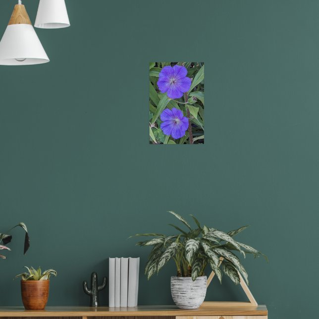Lila Tranbäcksblommor Blommig Poster (Vardagsrum 1)