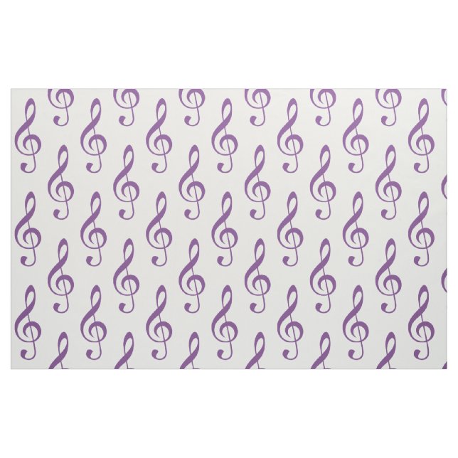 Lila Treble Clef Mönster Fabric Tyg (Fat Quarter)