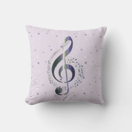 Lila Treble Clef Music Kudde