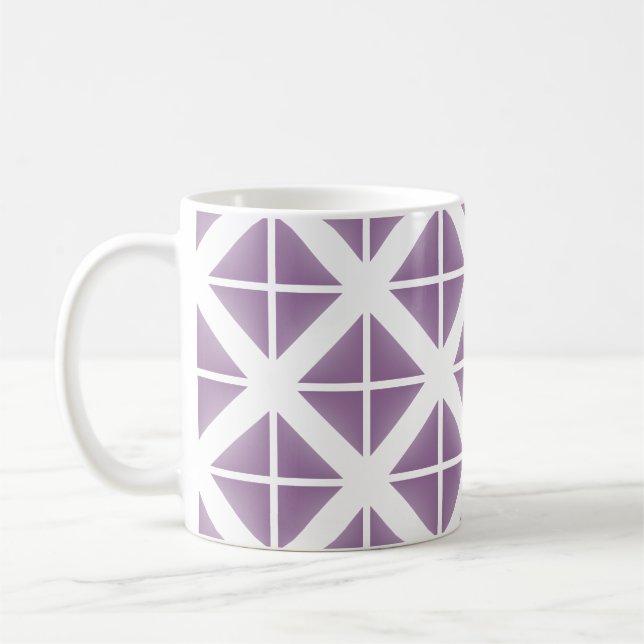 Lila Trendig Triangle Mönster Kaffemugg (Vänster)