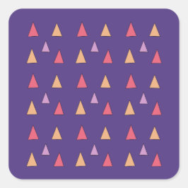 Lila Triangel Geometric Mönster Fyrkantigt Klistermärke