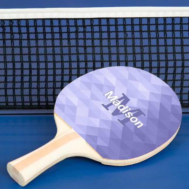 Lila triangelgeometri kvadrat Monogram Pingisracket (Insitu)
