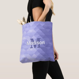 Lila triangelgeometri kvadrat Monogram Tygkasse