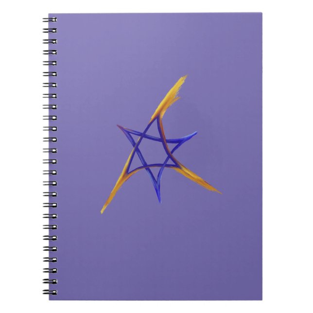 Lila Triangle Fiery Star of David Notebook Anteckningsbok (Framsidan)