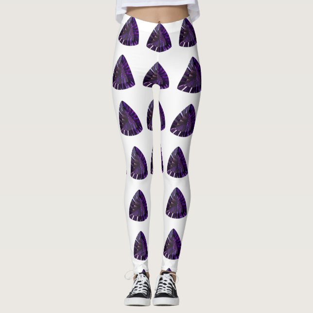 Lila Triangle Mönster Leggings (Framsida)