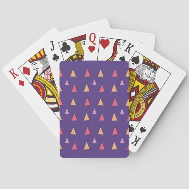 Lila triangulär geometrisk mönster casinokort (Baksidan)