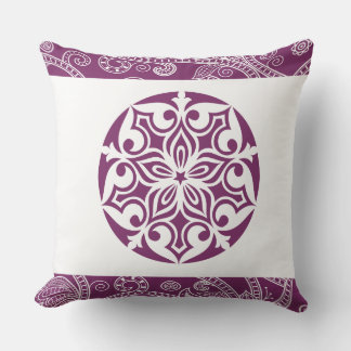Lila TRIBAL CIRCLE Retro Dekorativ kudde