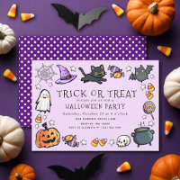 Lila trick or treat barnbarn krita Halloween-fest 