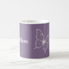 Lila Tro Fjäril Kaffemugg