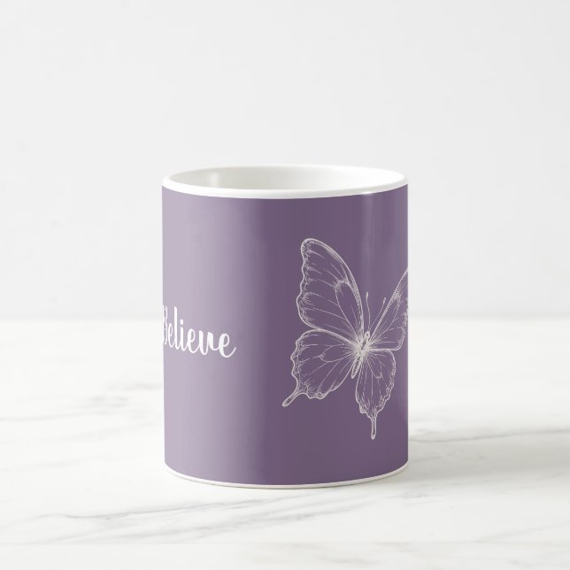 Lila Tro Fjäril Kaffemugg (Center)