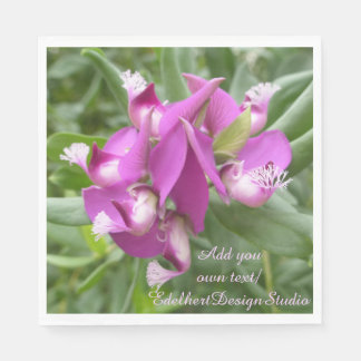 Lila Tropical Flowers Papper Napkins Pappersservett