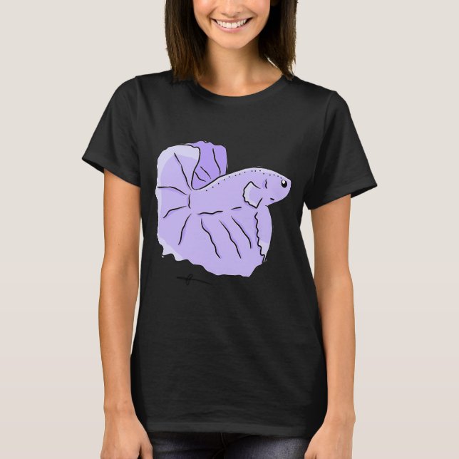 Lila tropisk fisk t shirt (Framsida)
