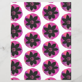 Lila Tropiskt Flower Mönster-skrapbok Papper