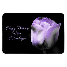 Lila Tulip Birthday Mamma *anpassa/anpassa* Magnet