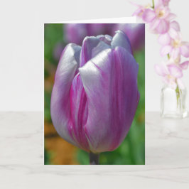 Lila tulip blomma blomster konst brevkort kort