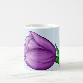 Lila Tulip Blommigt Kärlek Personlig Blue Mugg