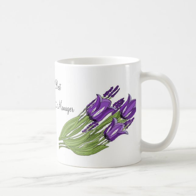 Lila Tulip Bouquet Kaffemugg (Höger)