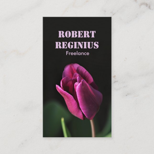Lila Tulip Close-up Visitkort (Framsida)