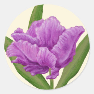 Lila Tulip-dekalett Runt Klistermärke