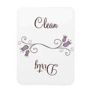 Lila Tulip Dishwasher Clean - Dirty Magnets Magnet