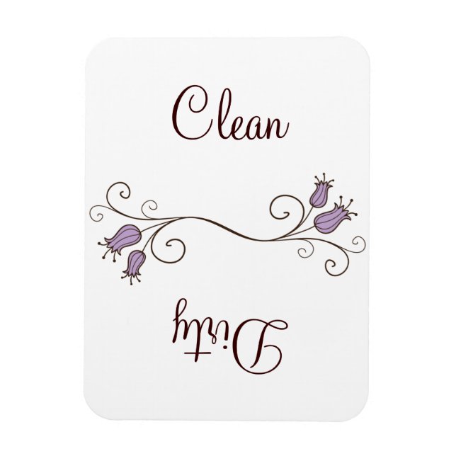 Lila Tulip Dishwasher Clean - Dirty Magnets Magnet (Vertikal)