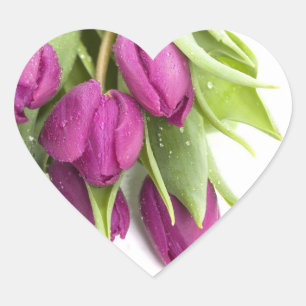 LILA TULIP ENVELOPE SEAL STICKERS HJÄRTFORMAT KLISTERMÄRKE