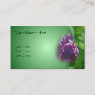 Lila Tulip Flower Natur Visitkort