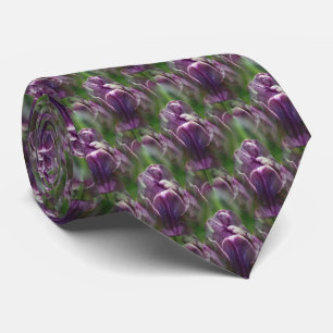 Lila Tulip Flower Nature Mönster Slips