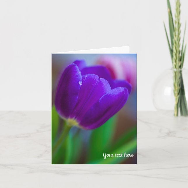 Lila Tulip Greeting Card Kort (Framsida)