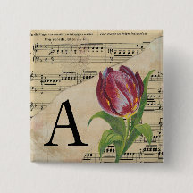 Lila Tulip Lakan Music Monogram Initial A