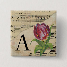Lila Tulip Lakan Music Monogram Initial A Knapp