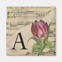 Lila Tulip Lakan Music Monogram Initial A