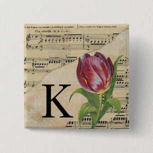 Lila Tulip Lakan Music Monogram Initial K Knapp