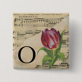 Lila Tulip Lakan Music Monogram Initial O Knapp