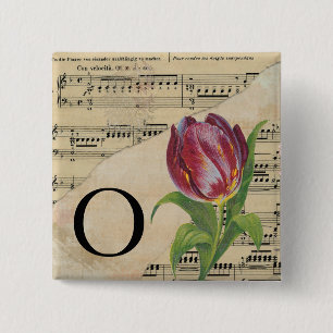 Lila Tulip Lakan Music Monogram Initial O Knapp
