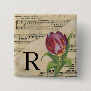 Lila Tulip Lakan Music Monogram Initial R Knapp