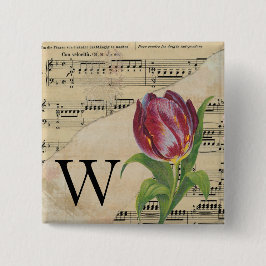 Lila Tulip Lakan Music Monogram Initial W Knapp