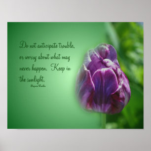 Lila Tulip Life Attitude Quote Inspirational Poster