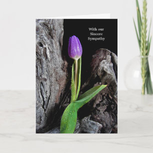Lila Tulip on Driftwood Kort