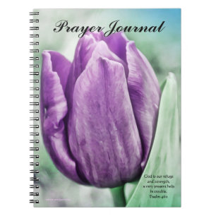 Lila Tulip Prayer Journal Anteckningsbok