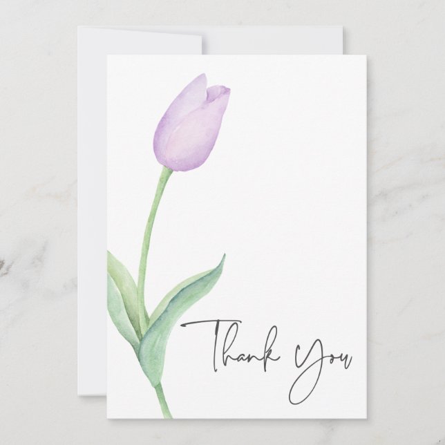 Lila Tulip Solo Möhippa Tack Kort (Framsida)