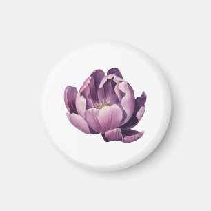 Lila Tulip Watercolor Illustration Magnet