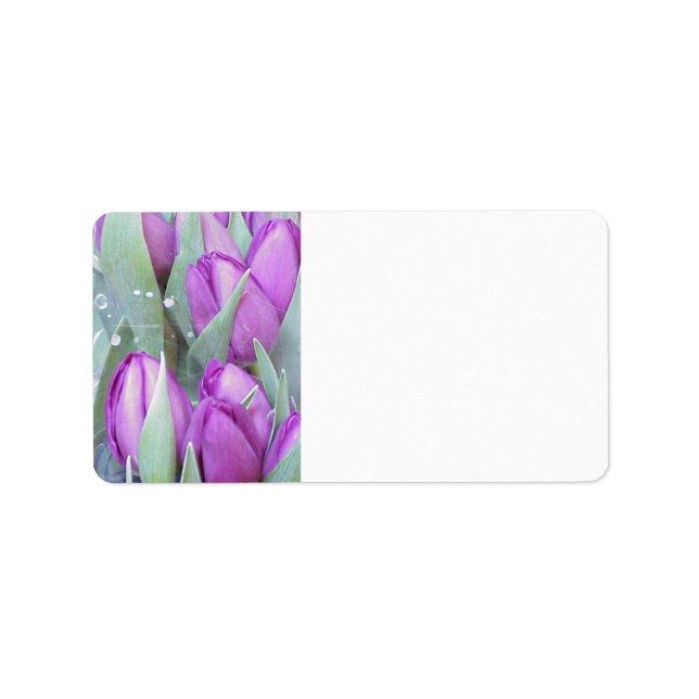 Lila Tulips Adressetikett (Framsidan)