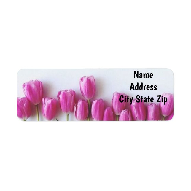 **LILA TULIPS** ADRESSETIKETT RETURADRESS ETIKETT (Framsidan)