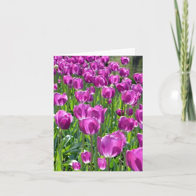 Lila Tulips Anteckningskort (Framsida)