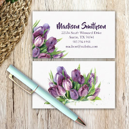 Lila Tulips Blommigt Watercolor Business/