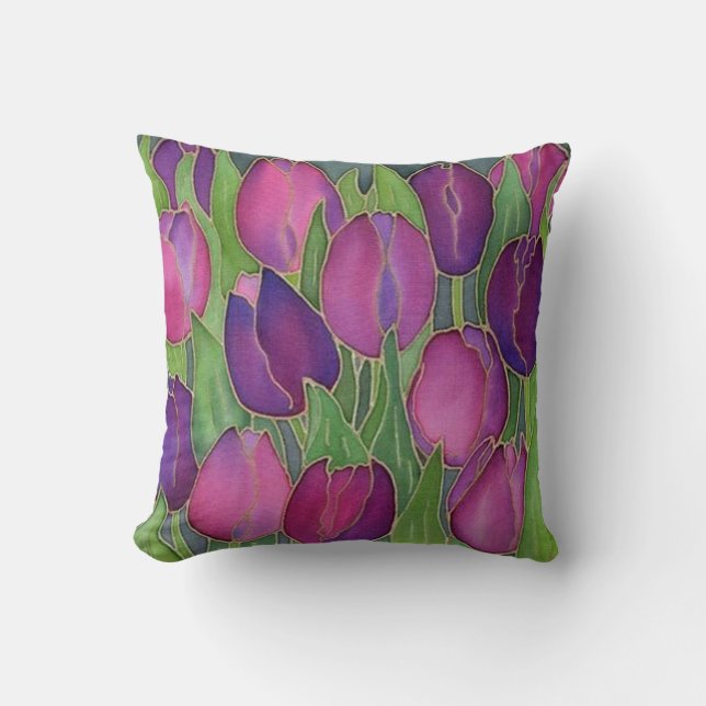 Lila Tulips Design Dekorativ kudde (Framsida)