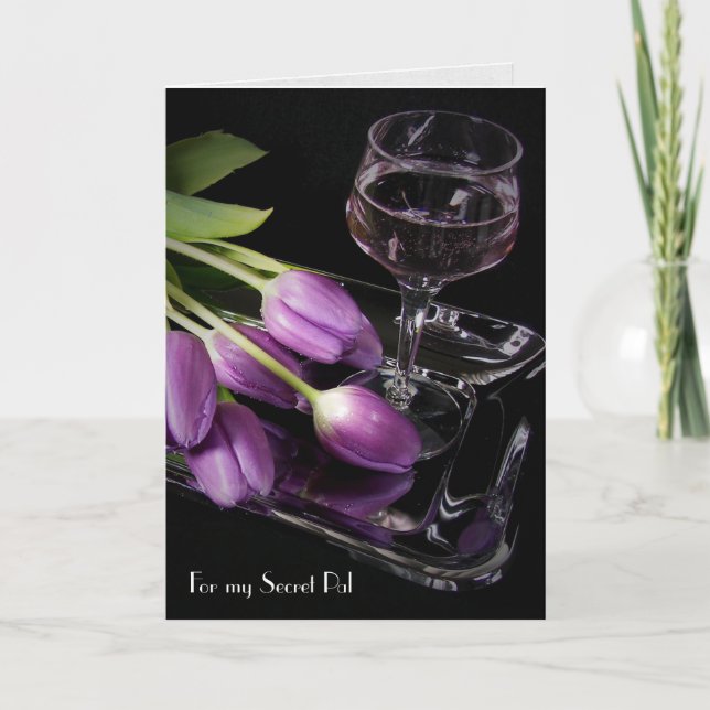 Lila Tulips for Secret Pal Kort (Framsida)